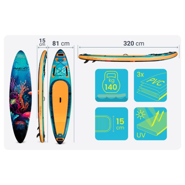Aquasurf SUP lenta 320 x 84 x 15 cm Neo-Sport 170214