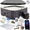Pripučiama SPA vonia su hidromasažu 4 asmenims INTEX 28450 + chloro generatorius