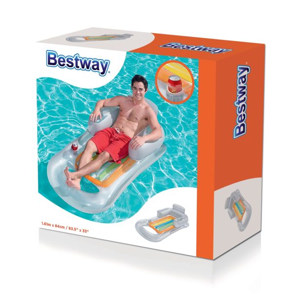 Pripučiamas čiužinys, fotelis, gultas 161 x 84 cm Bestway 43028 mėlynas