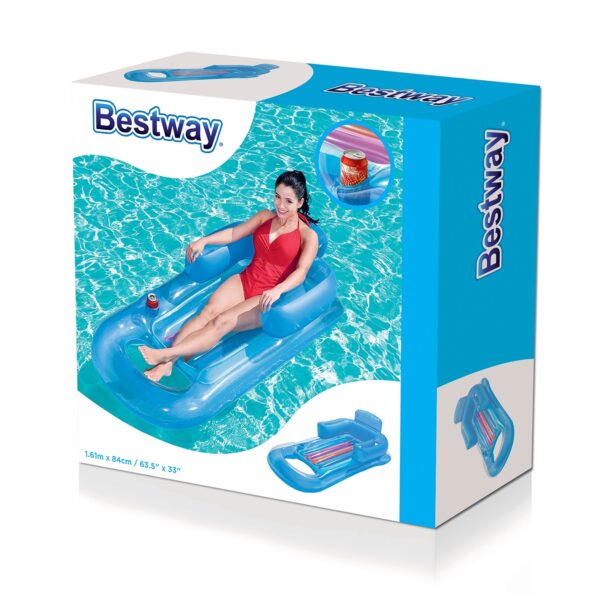 Pripučiamas čiužinys, fotelis, gultas 161 x 84 cm Bestway 43028 mėlynas