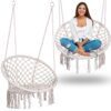 Pakabinamos sodo sūpynės BOHO, smėlio spalvos