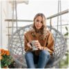 BOHO pilka pakabinama sodo sūpynės kėdė