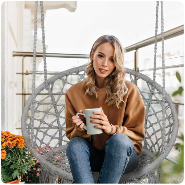 BOHO pilka pakabinama sodo sūpynės kėdė