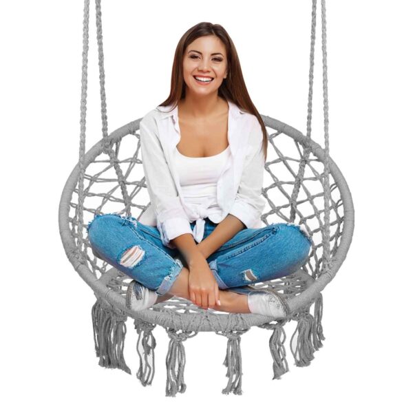 BOHO pilka pakabinama sodo sūpynės kėdė