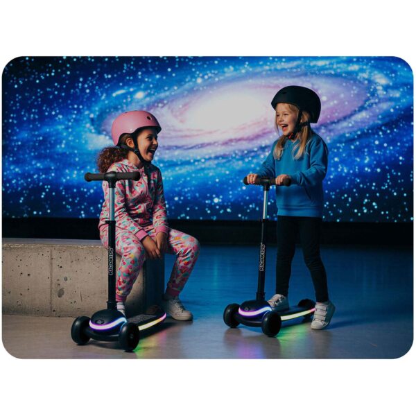 „Ricokids Leddi“ triratis LED balansinis paspirtukas vaikams – juodas