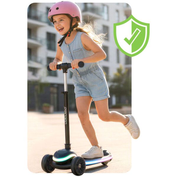 „Ricokids Leddi“ triratis LED balansinis paspirtukas vaikams – juodas