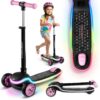 „Ricokids Leddi“ triratis LED balansinis paspirtukas vaikams – juodas ir rožinis