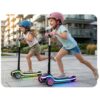 „Ricokids Leddi“ triratis LED balansinis paspirtukas vaikams – juodas ir rožinis