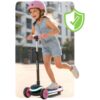„Ricokids Leddi“ triratis LED balansinis paspirtukas vaikams – juodas ir rožinis
