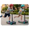 „Ricokids Leddi“ triratis LED balansinis paspirtukas vaikams – juodas ir turkio spalvos