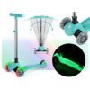 „Ricokids Glow“ triratis balansinis paspirtukas vaikams, šviečiantis tamsoje – turkio spalvos