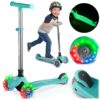 „Ricokids Glow“ triratis balansinis paspirtukas vaikams, šviečiantis tamsoje – turkio spalvos