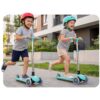 „Ricokids Glow“ triratis balansinis paspirtukas vaikams, šviečiantis tamsoje – turkio spalvos