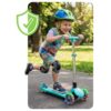 „Ricokids Glow“ triratis balansinis paspirtukas vaikams, šviečiantis tamsoje – turkio spalvos