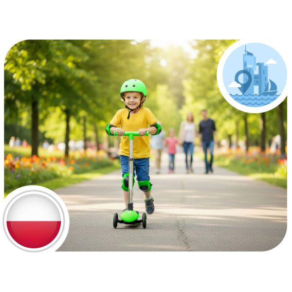 „Ricokids Jelly“ triratis balansinis paspirtukas vaikams, šviečiantis tamsoje – žalias