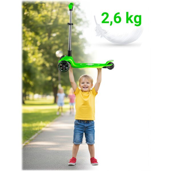 „Ricokids Jelly“ triratis balansinis paspirtukas vaikams, šviečiantis tamsoje – žalias