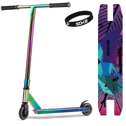 Hulajnoga wyczynowa SOKE EVO street neochrome SOKE EVO gatvės neochrominis kaskadininkų paspirtukas