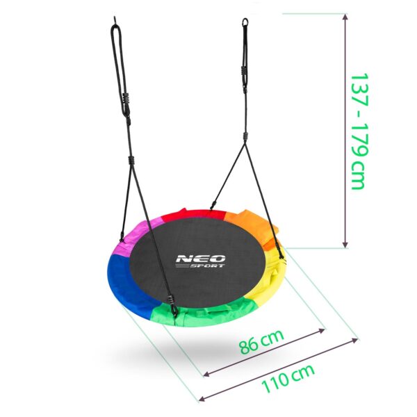 Swingo XXL įvairiaspalvės „Crown Nest“ sūpynės 110 cm