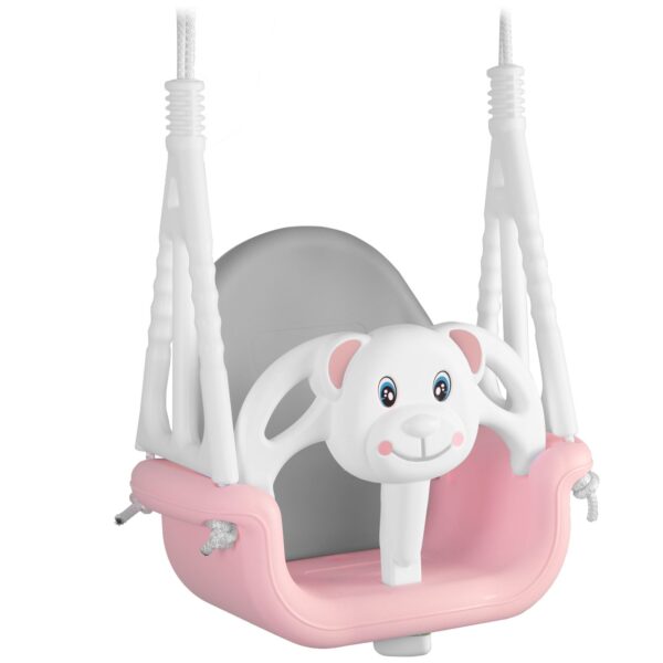 Ricokids 3 viename meškiuko kibirėlio sūpynės, rožinės