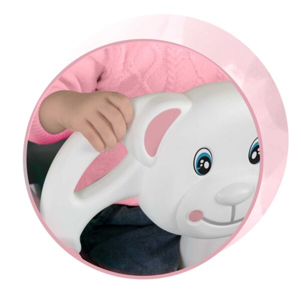 Ricokids 3 viename meškiuko kibirėlio sūpynės, rožinės