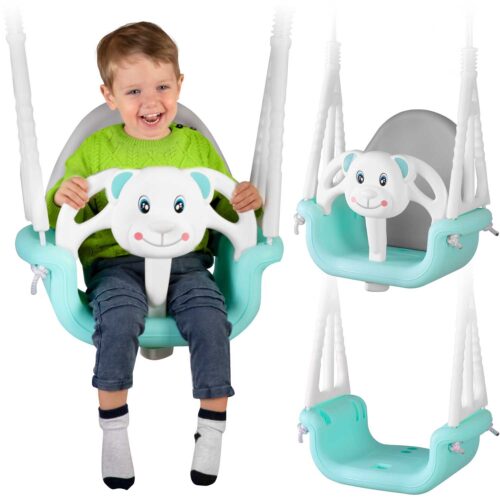 Ricokids 3 viename meškiuko kibirėlio sūpynės, turkio spalvos