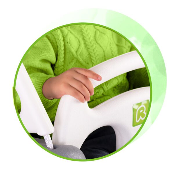 Ricokids 3 viename dramblio formos kibiro sūpynės, pilkos ir žalios spalvos