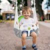 Ricokids 3 viename dramblio formos kibiro sūpynės, pilkos ir žalios spalvos
