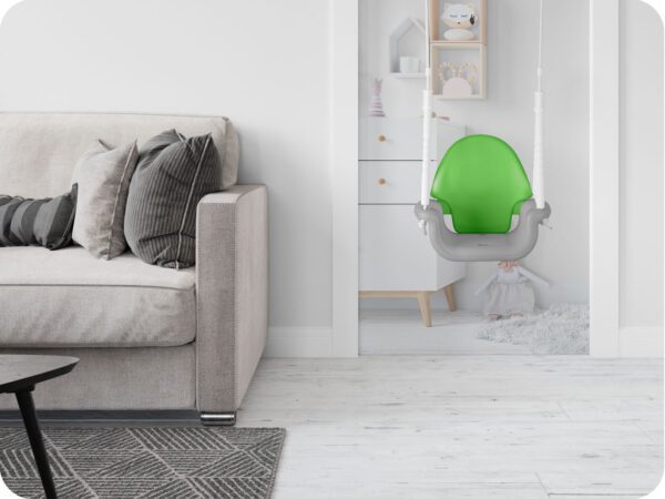 Ricokids 3 viename dramblio formos kibiro sūpynės, pilkos ir žalios spalvos