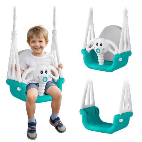 Ricokids 3 viename dramblio formos kibiro sūpynės, turkio spalvos
