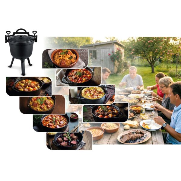 Ketaus emaliuotas puodas 11 l laužo kepsninei BD-481 348110
