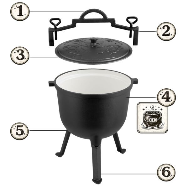 Ketaus emaliuotas puodas 8l laužo kepsninei BD-481 348100