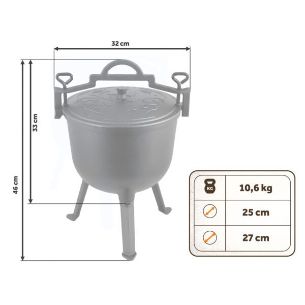Ketaus emaliuotas puodas 8l laužo kepsninei BD-481 348100