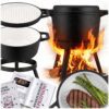 Kociołek żeliwny emaliowany garnek 8l stojący + patelnia grill BD-480 348010 Ketaus emaliuotas puodas 8 l pastatomas + grilio keptuvė BD-480 348010
