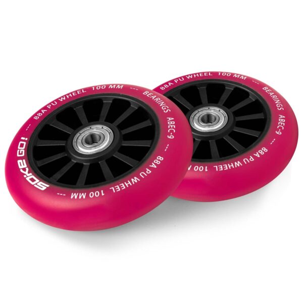 Paspirtuko ratukai 100 mm rubino spalvos 2 vnt.