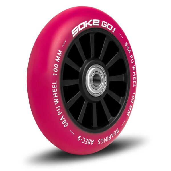 Paspirtuko ratukai 100 mm rubino spalvos 2 vnt.