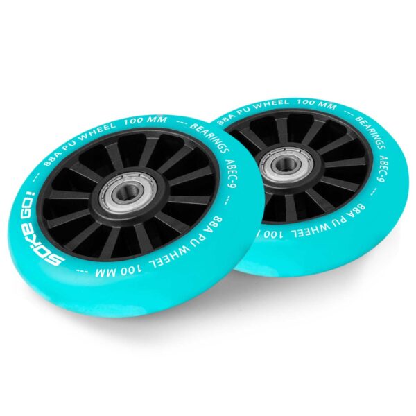 Paspirtuko ratukai 100 mm turkio spalvos 2 vnt.