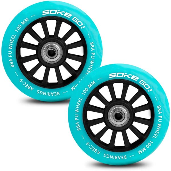 Paspirtuko ratukai 100 mm turkio spalvos 2 vnt.