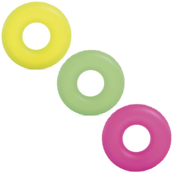 Neoninis plaukimo žiedas, 91 cm skersmens - 3 spalvos INTEX 59262 rožinis