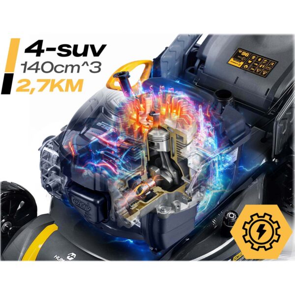 Benzininė vejapjovė su savaeige 46 cm mulčiavimo sistema 70 l 140cc + Humberg HM-604 alyva