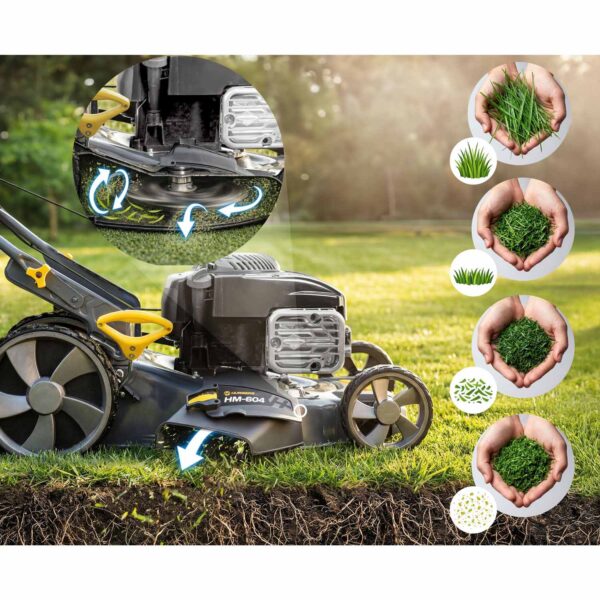 Benzininė vejapjovė su savaeige 46 cm mulčiavimo sistema 70 l 140cc + Humberg HM-604 alyva