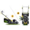 Benzininė vejapjovė su savaeige 46 cm mulčiavimo sistema 70 l 140cc + Humberg HM-604 alyva