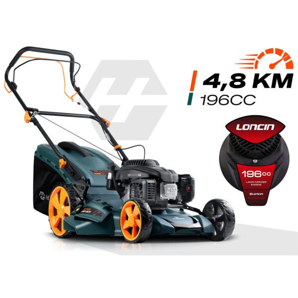 Benzininė vejapjovė su savaeige pavara 51 cm 70 l Loncin 196cc + Humberg HM-601 alyva