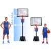Krepšinio krepšys 150–210 cm reguliuojamas, didelis, stabilus, laisvai pastatomas, Neo-Sport NS-280