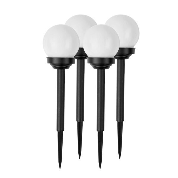 Saulės energija varomos lempos, balti rutuliai, 4 vnt., „Ilumen LS-102“