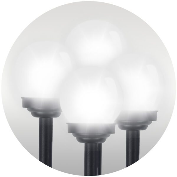 Saulės energija varomos lempos, balti rutuliai, 4 vnt., „Ilumen LS-102“