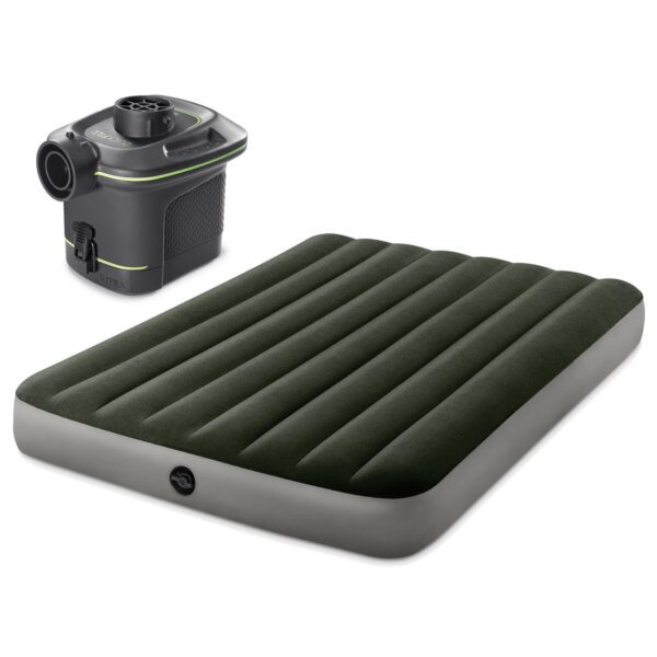 Pripučiamas čiužinys 191x137x25 cm su elektriniu pompa INTEX 64778