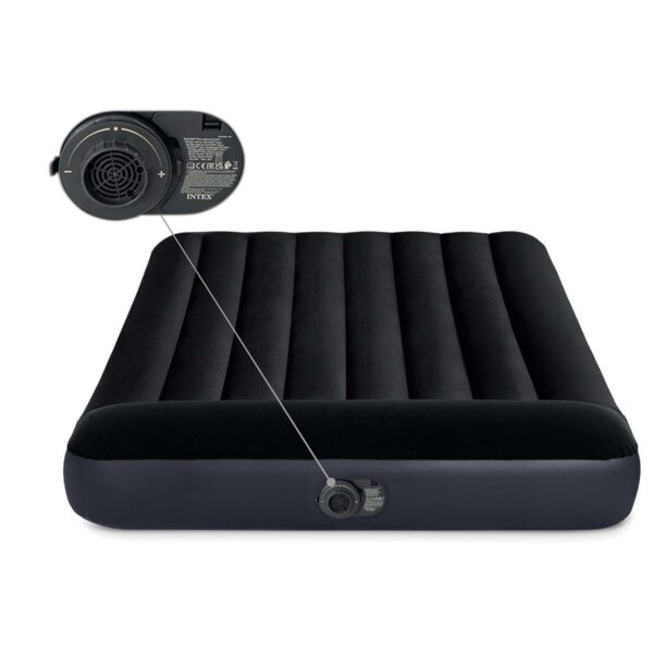 Pripučiamas čiužinys 191x137x25 cm su įmontuotu elektriniu siurbliu INTEX 64148