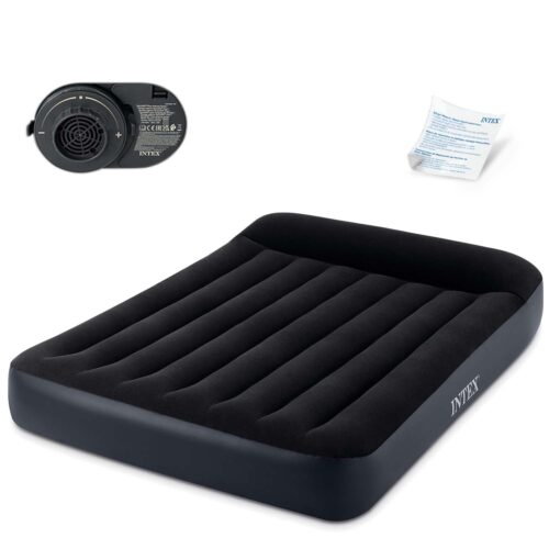 Pripučiamas čiužinys 191x137x25 cm su įmontuotu elektriniu siurbliu INTEX 64148