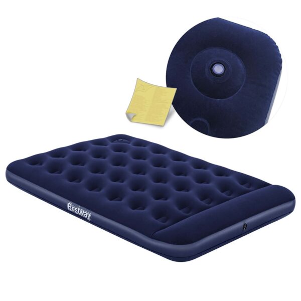 Pripučiamas čiužinys 191x137x28 cm su įmontuota kojine pompa Bestway 67225
