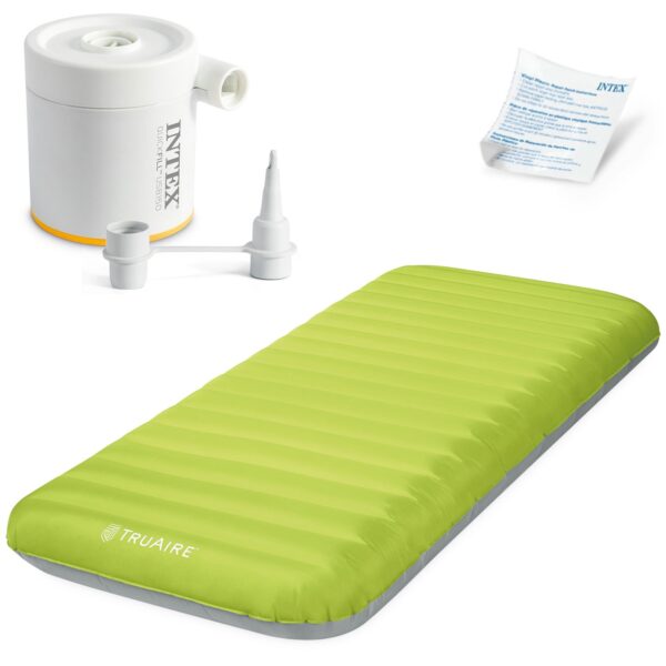 Pripučiamas čiužinys 191x76x17 cm su elektriniu pompa INTEX 64097